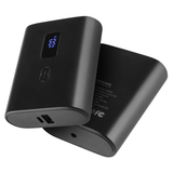 Black power bank on a white background