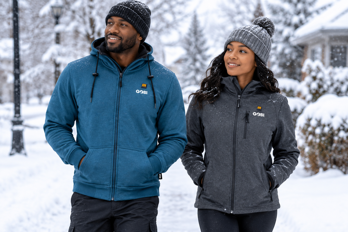 Guide graphic for choosing a GOBI heated hoodie.