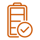 Orange Battery Icon with Checkmark