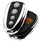 Remote control with buttons and 'GOBI Heat' logo on a white background
