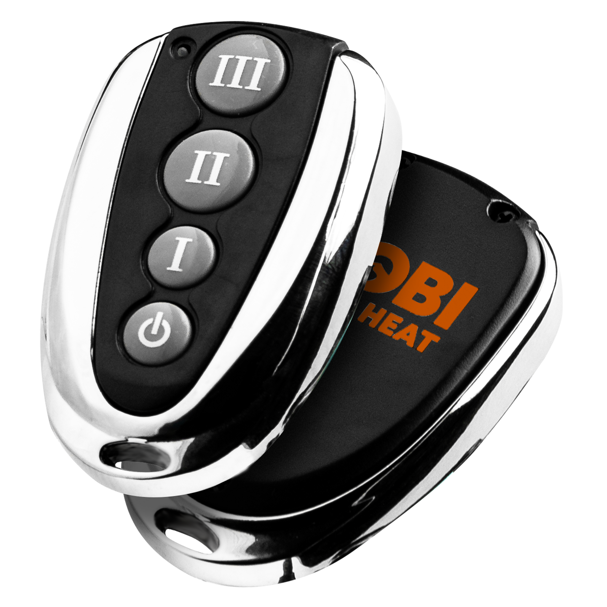 Remote control with buttons and 'GOBI Heat' logo on a white background