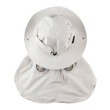 Breza Sun Hat in Sand - back view showing detachable hood