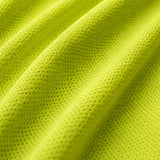 Close-up of lightweight, breathable hi-vis yellow UPF fabric