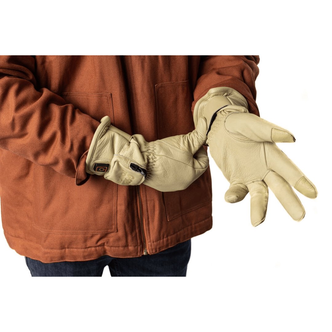 Drift II Heated Leather Gloves (3500mAh USB-C batt) - Gobi Heat