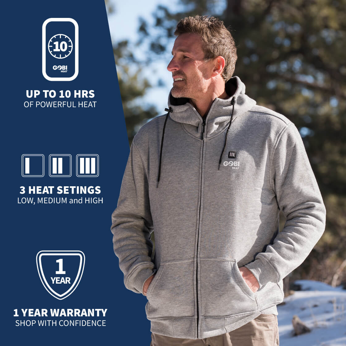 Ridge Mens Heated Hoodie - Gobi Heat